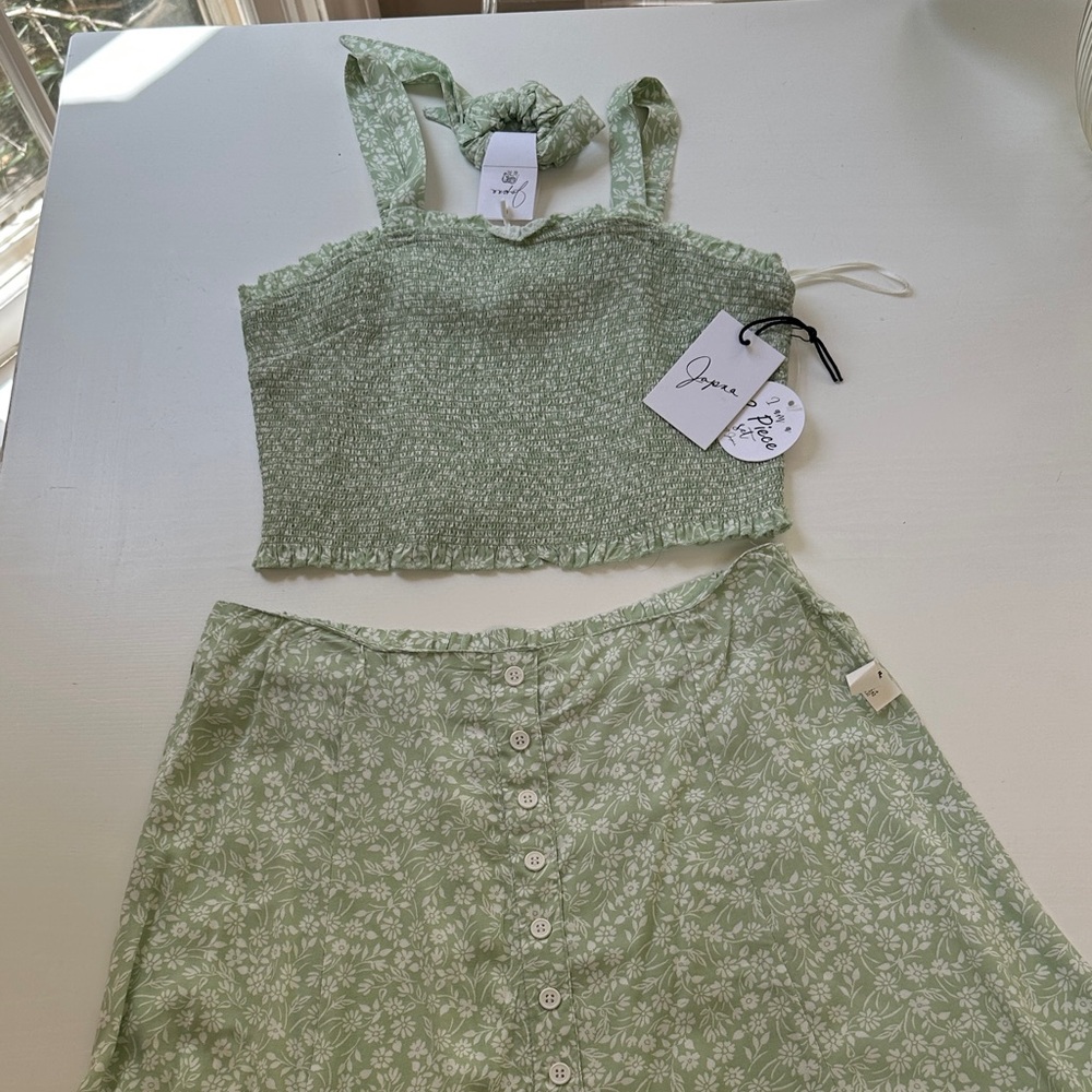 J.ING Sage Floral Crop Top and Skirt Set